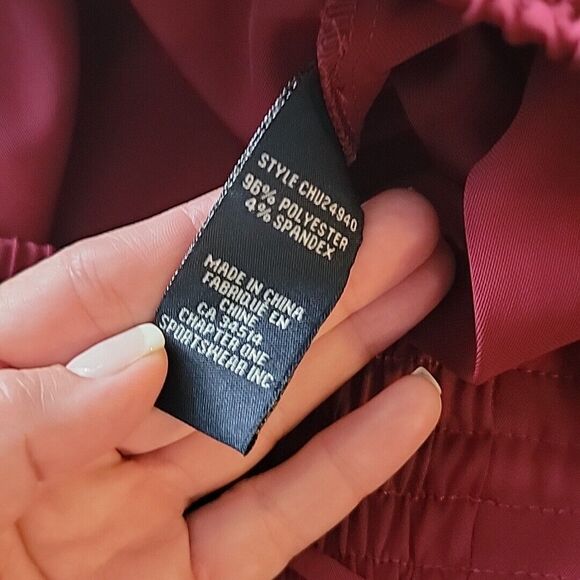 J & L Atelier Burgundy Pull On Dress Pants ~ High Rise ~  Sz L ~ 30.5" Inseam - Picture 5 of 7